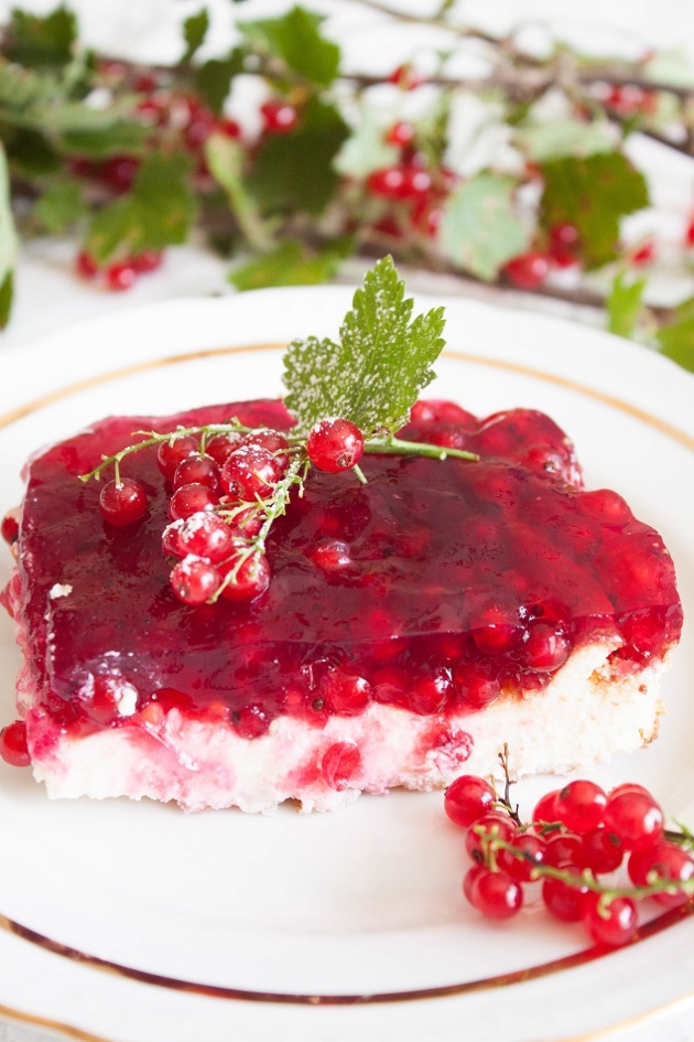 Delicious Summertime Cheesecake with Red Currant